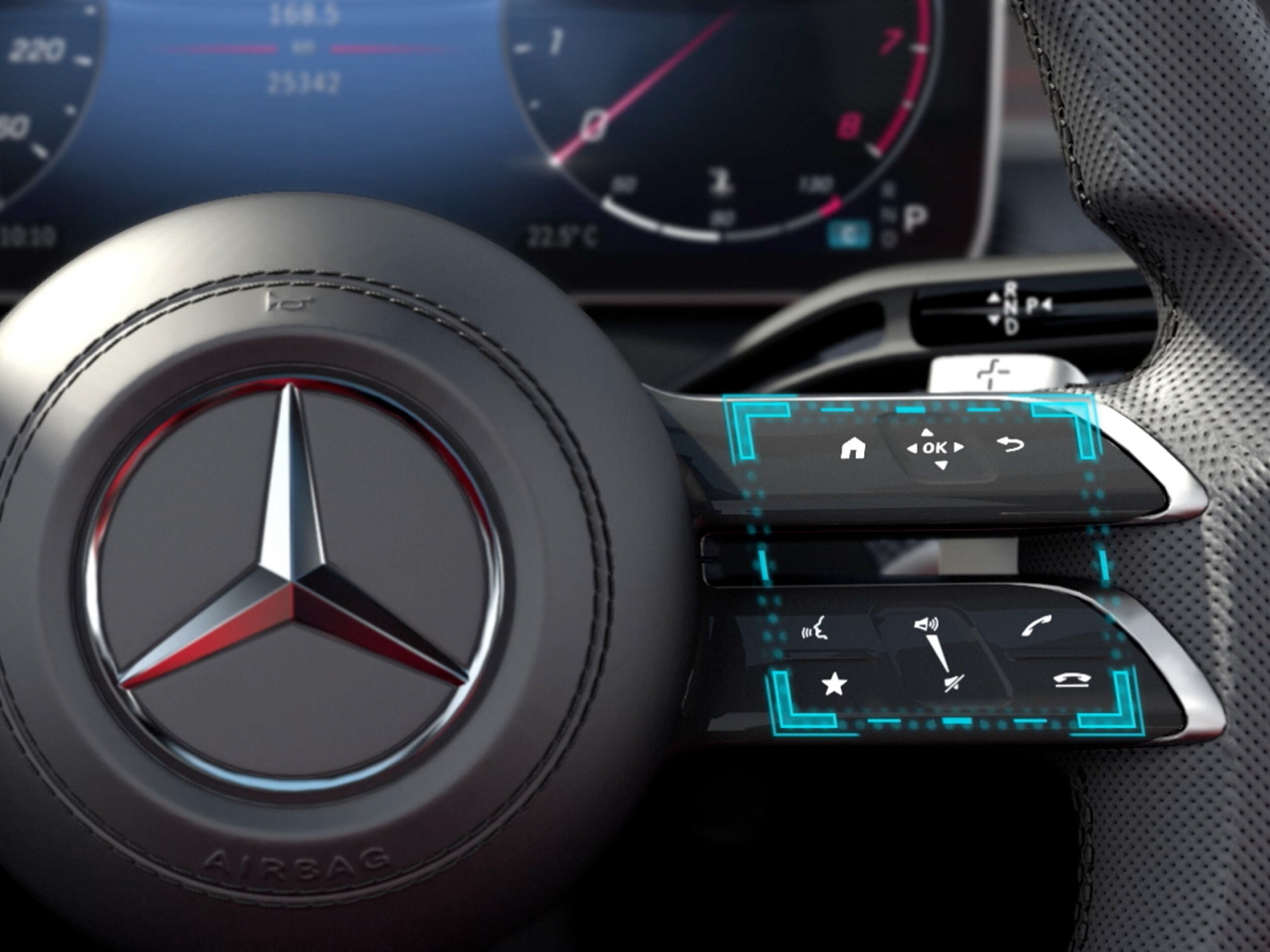 The video shows how the MBUX touch control concept of the Mercedes-Benz C-Class works.